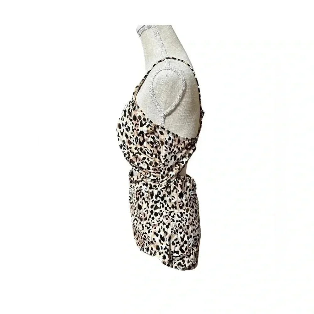 Time and Tru Animal Print One Piece Cut Out Swimsuit Womens size 1X(16W-18W)